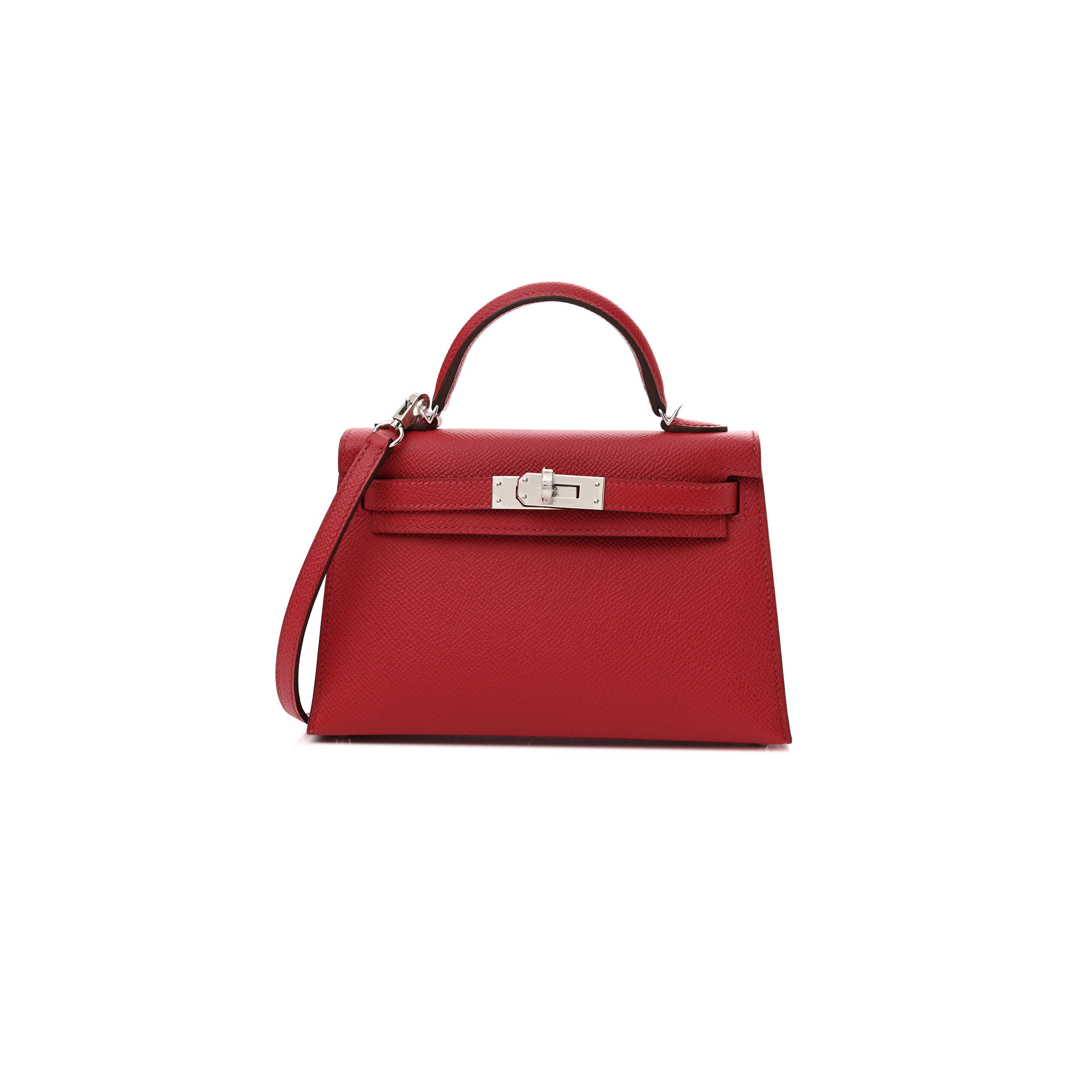HERMÈS MINI KELLY II EPSOM ROUGE PIMENT (19*12*5.5cm)